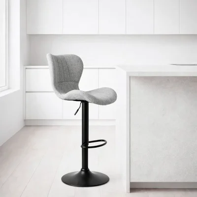 Стул барный LORA, светло-серая ткань/черный_2