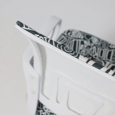 Кресло рабочее, поворотное RICCI NEW, white, ткань, черно-белая диор_11