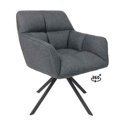 Кресло VIRGINIA, поворотное, ткань, тем.-серый MQ001-5/черный фотография