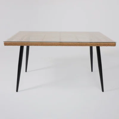 Стол садовый BERGAMO,1400*800*750, сталь-черная/ стекло 5мм_7