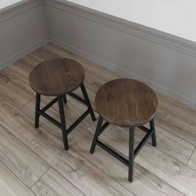 Табуреты круглые для кухни деревянные, комплект 2 шт, SMH-245 мореный дуб_3