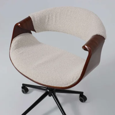 Кресло барное ANGARA, букле, кремовый Lisa 102/черный_11