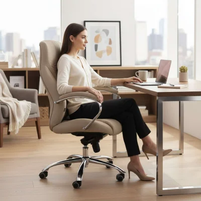 Кресло поворотное MASTIF, мультиблок, натуральная кожа, бежевый_2