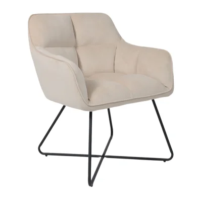 Кресло FLORIDA, кремовый велюр HCJ-3/черный фотография