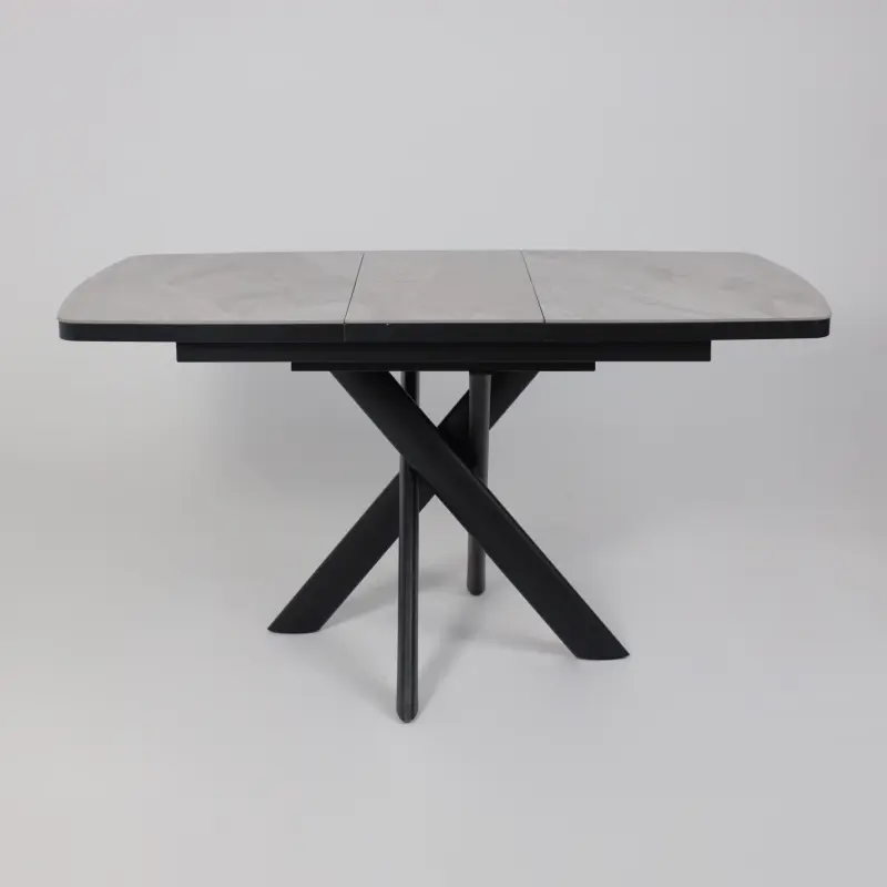 Стол LEONEL-110, раздвижной 110(145)х80, ITALIAN LIGHT GREY GLOSS ST CER/Черный_preview_19