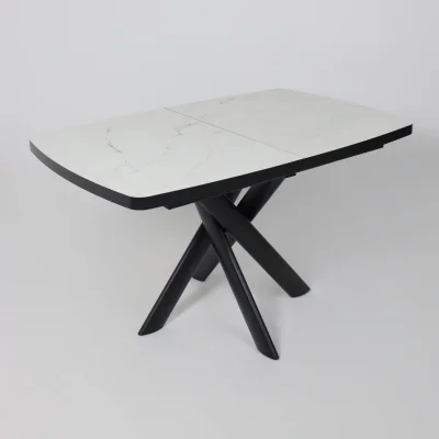 Стол LEONEL-130, раздвижной 130(165)х85, Кварцит-HPL/Черный_8