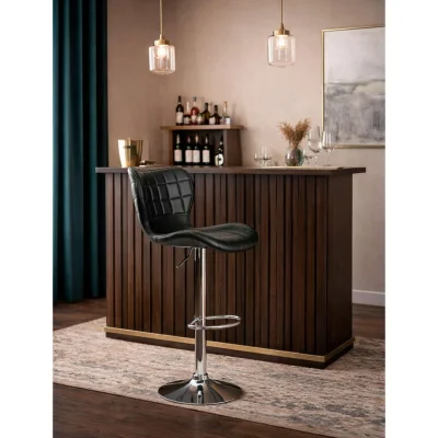 Стул барный LORA, экокожа черный/хром_2