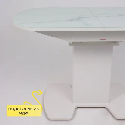 Стол КОРСИКА, фотопечать 1200(1515)*800, Мрамор белый 2/Белый матовый_4