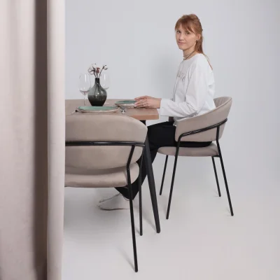 Стул AV 433, светло-коричневый бархат H-61/черный_2