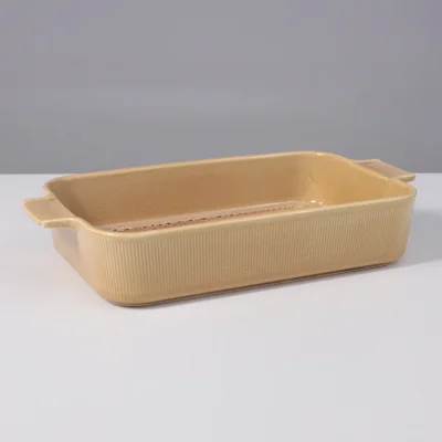 Форма для запекания STRIA, фарфор, пшеничный, 22,5*36,2*7см_3