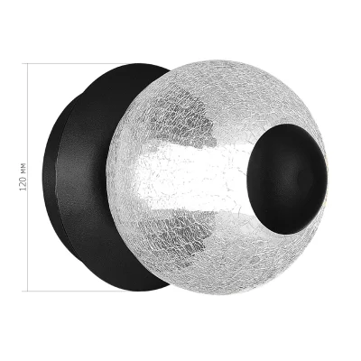 Светильник настенный ST-Luce Черный/Прозрачное кракелированное стекло LED 1*8,5W 3000K PEEK_3