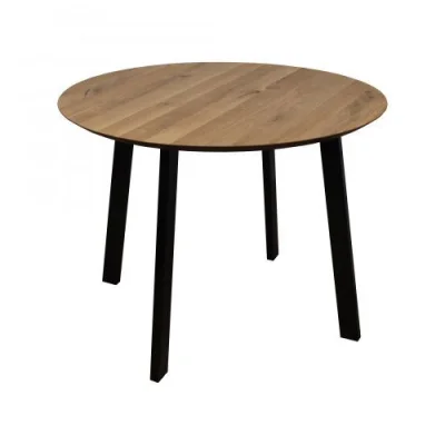 Стол ЭЛЬБРУС, d100*74, дуб натуральный/черный (ПР-4 DSW (Т27) (02) КС-60) фотография