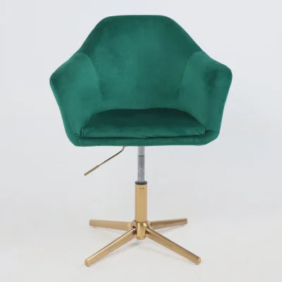 Стул DUBAI, поворотный, (зеленый велюр/золото)_6