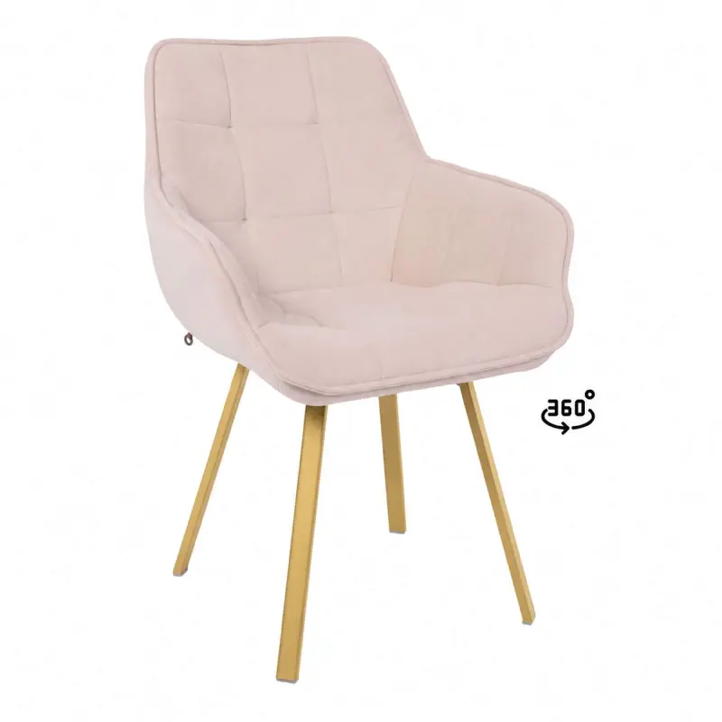 Стул ROMEO 360, b03 CREAM LUX\золото фотография