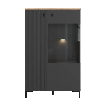 Н.м. "SAN GIMIGNANO" шкаф REG1D1W/140 с подсветкой, к.Антрацитовый+Дуб нокс/ф.Антрацитовый+Готика_2