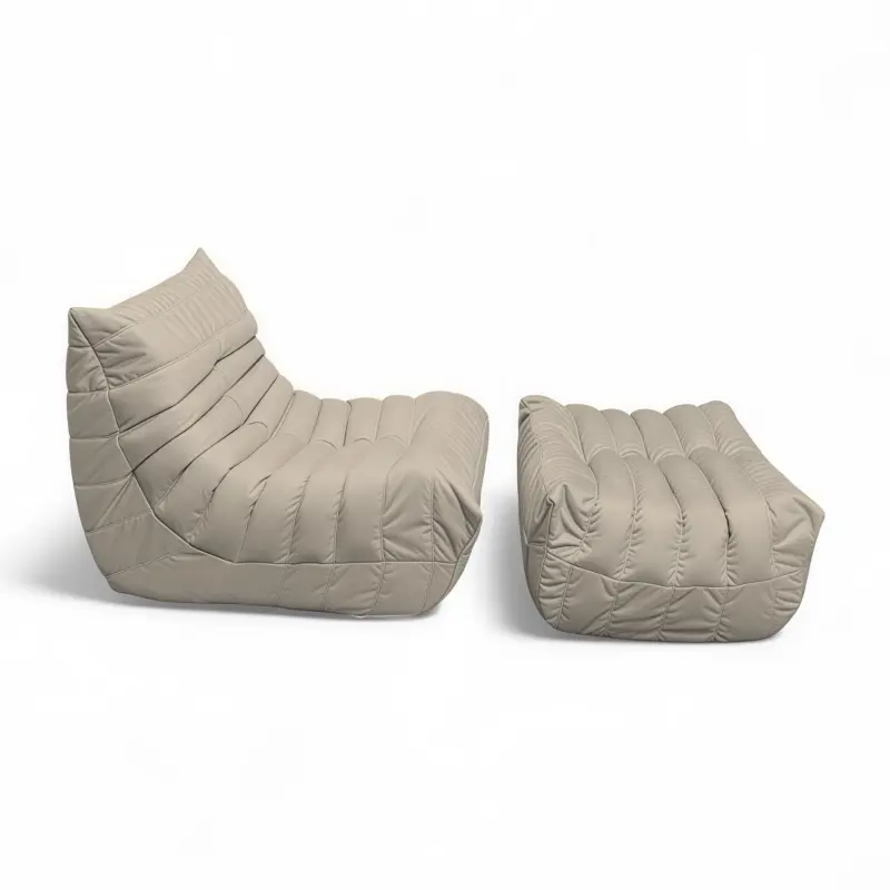 Бескаркасное кресло-пуф Француз BeanBag 90*35 / микровелюр, Латте_preview_4