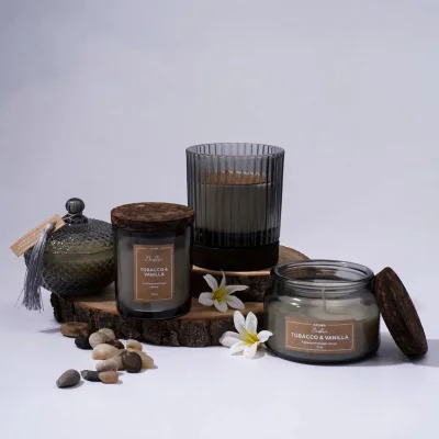 Ароматическая свеча TOBACCO & VANILLA в стекле, Д90 Ш90 В80_5
