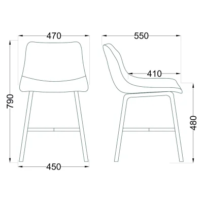 Стул ARIZONA, экокожа, черный+черная нить/черный_2
