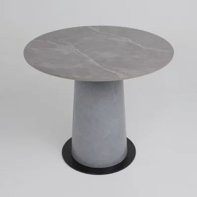 Стол AV 2317, МДФ+керамика, нераздвижной 900 серый, матовый LARKA GREY/черный+HPL Будда_9