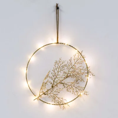 Светодиодный декор AKS тип 7 ( Круг с веткой D20см 13LED, 2АА ) фотография