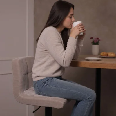 Стул барный LOGOS, серый шенилл Ote Canna 452/черный_6