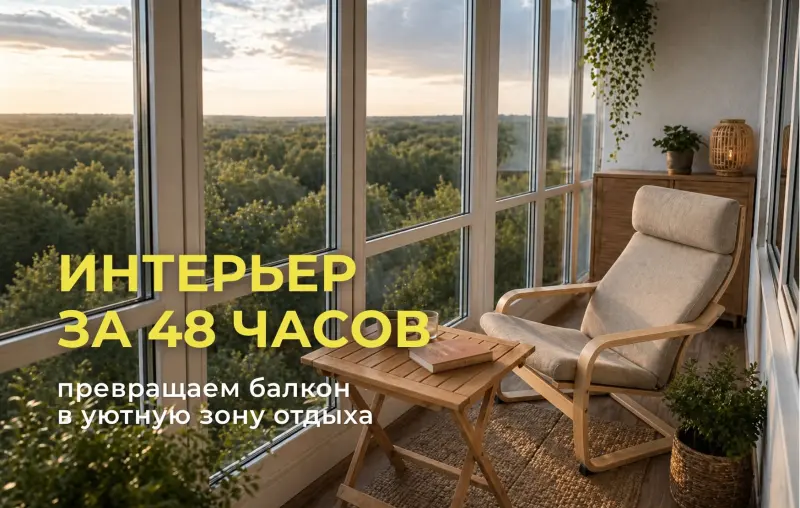Интерьер за 48 часов: как превратить балкон в любимое место отдыха превью