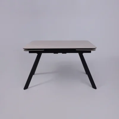 Стол ЛЕОН NEW , керамика 1 кат. 1200(1840)*800, Камень слоновая кость Bayona Ivory/Черный матовый_15