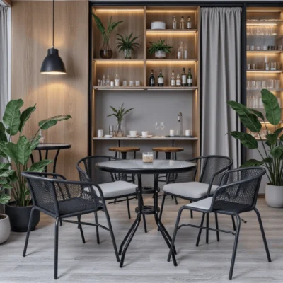 Стол садовый VERONA, 80*73, сталь-черная/закаленное стекло 5мм_10