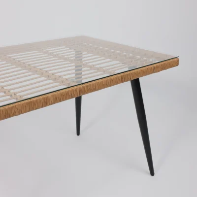 Стол садовый BERGAMO,1400*800*750, сталь-черная/ стекло 5мм_12