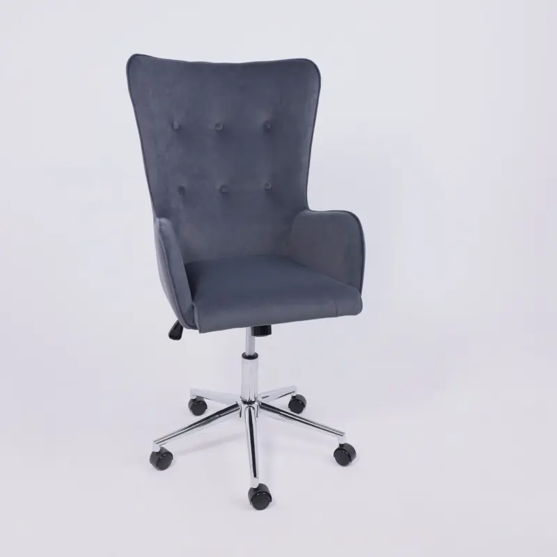 Кресло поворотное BELLA XL chrome, Kiton 713 Graphite, велюр/графит_preview_21