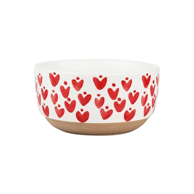 Миска-Боул LOVE PRINT, керамика, красный принт, d11*6см фотография