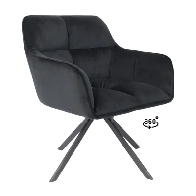 Кресло VIRGINIA, поворотное, черный велюр HCJ-50/черный фотография