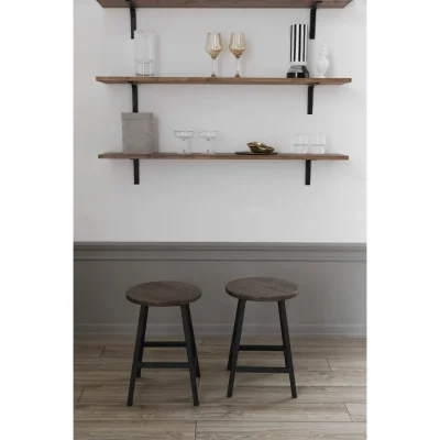 Табуреты круглые для кухни деревянные, комплект 2 шт, SMH-245 мореный дуб_4