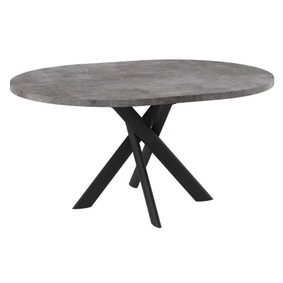 Стол RONALDO-120, круглый раздвижной 120(160), ДЫМЧАТАЯ КЕРАМИКА/Черный_2