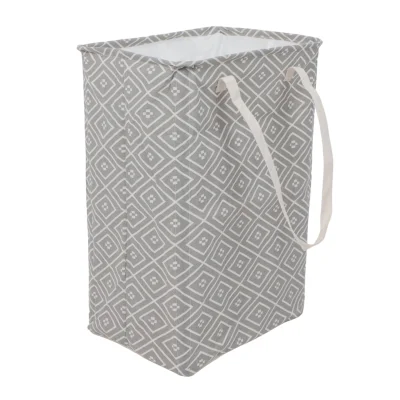 Корзина для белья BECKY, серый(ромбы), текстиль фотография