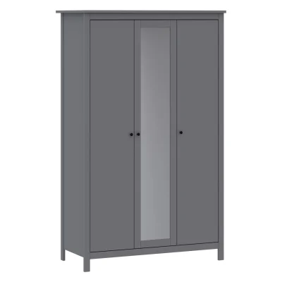 Шкаф САГА 132х64,6х215,5, серый (3 двери+1 зеркало) (2.08.01.040.4 RU) фотография