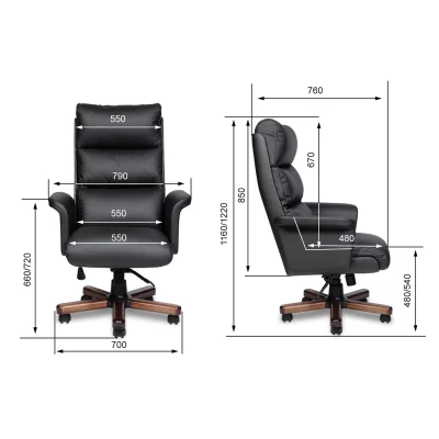 Кресло VIP A  (орех темный) экокожа (черная), мультиблок_6