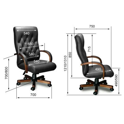 Кресло OXFORD A Laguna (орех темный) экокожа (черная), мультиблок_3