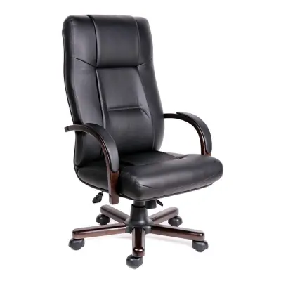 Кресло Bonn A Laguna (орех темный) натуральная кожа с компаньеном (черная), мультиблок фотография