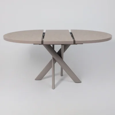 Стол RONALDO-120, круглый раздвижной 120(160), БЕЖЕВЫЙ КАМЕНЬ-HPL/Капучино_16