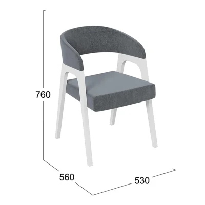 Кресло ТЕХАС, графит №219 Велюр Jercy graphite/белый матовый_4
