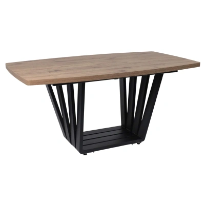 Стол KAMERON раздвижной, 1600(2050)*900 Дуб Веллингтон/черный_1