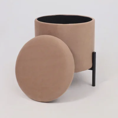 Стул-пуф BOOT, серо-бежевый велюр MY 180G-13/черный_14