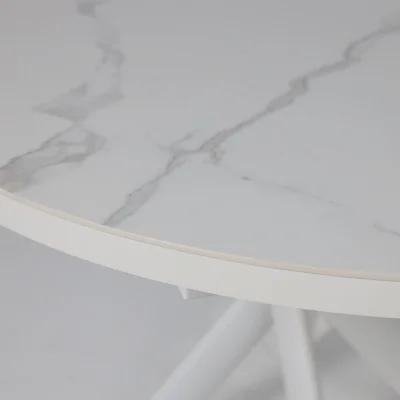 Стол RONALDO-120, круглый раздвижной 120(160), PATAGONOA BIANCO GLOSS PREMIUM CER/Белый_9