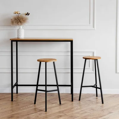 Стул полубарный круглый TRH-63натуральный/черный_2