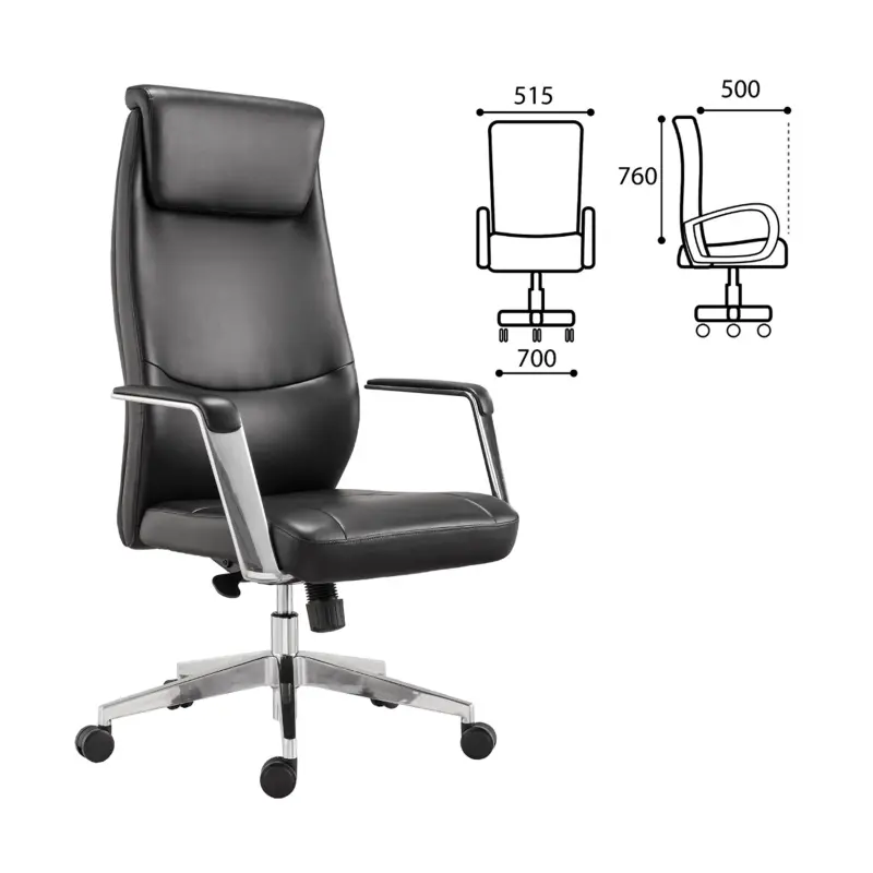 Кресло офисное BRABIX PREMIUM, Jazz EX-757, синхромеханизм, аллюминий, черная экокожа_preview_6