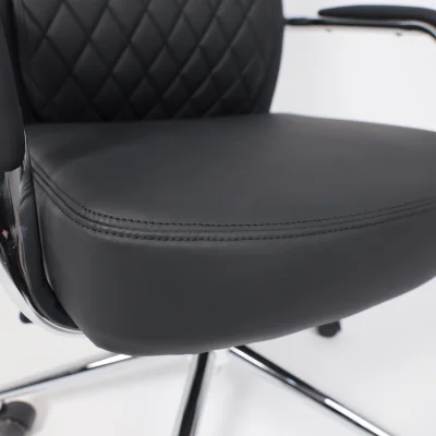 Кресло поворотное LOREAN, черная экокожа/хромированный металл_10