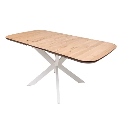 СТОЛЕШНИЦА раздвижная ВЕЙВ+ПОДСТОЛЬЕ КСЕ/Р-80 дуб натуральный/белый  (1200(1600)/800/750)_1