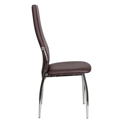 Стул DENVER, экокожа, коричневый PU 607/хром_3