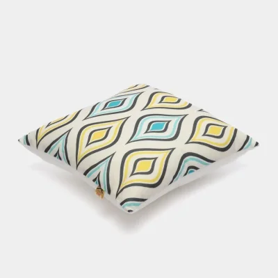 Подушка декоративная МАТЕХ FANTASY РЕТРО 2, р-р 33*33*10. Цвет голубой/желтый, арт. 31-420_3